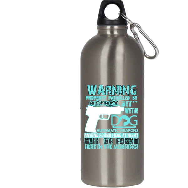 Crazy Dog 20 oz Stainless Steel Bottle,Cool Gift For Dog Owner Outdoor Sports Water Bottle