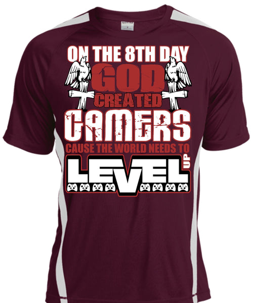 God Created Gamers T Shirt, The World Needs To Level Up T Shirt, Cool Shirt