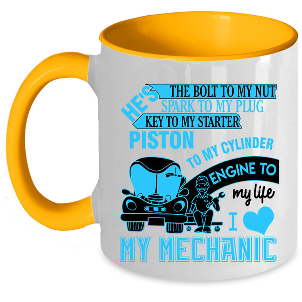 Cool Couple Coffee Mug, I Love My Mechanic Accent Mug