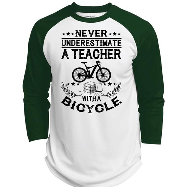 Teacher With A Bicycle T Shirt, I Love Teaching T Shirt, Awesome T-Shirts  (Polyester Game Baseball Jersey)