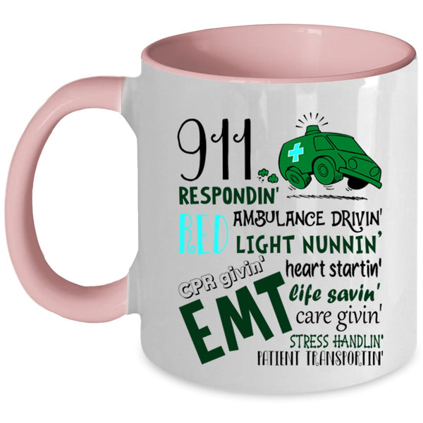Ambulance Driving Coffee Mug, 911 Responding Accent Mug