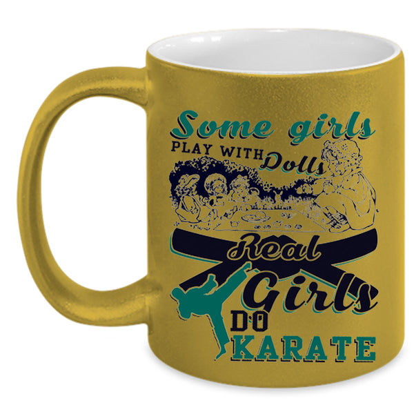 Cool Karate Girls Coffee Mug, Real Girls Do Karate Accent Mug