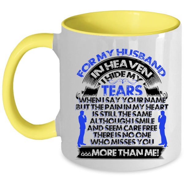 Cool Just Married Coffee Mug, For My Husband In Heaven Accent Mug