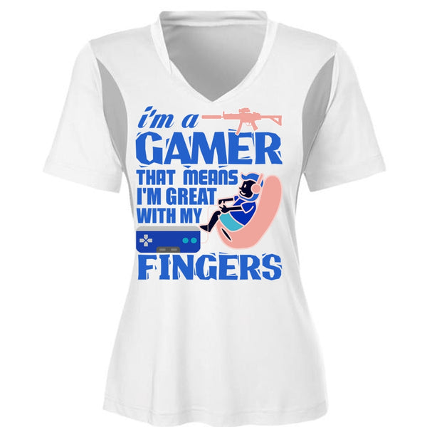 I'm A Gamer T Shirt, Being A Gamer T Shirt, Cool Shirt (Ladies LS Heather V-Neck)