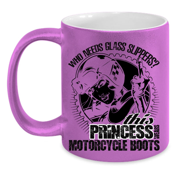 Cool Girls Coffee Mug, This Princess Wears Motorcycles Boots Accent Mug