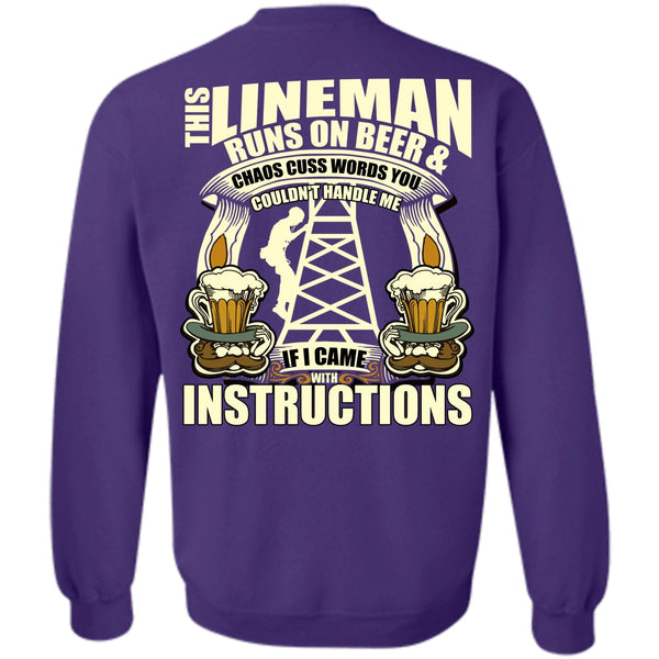 I Came With Instructions T Shirt, I Love Lineman Sweatshirt