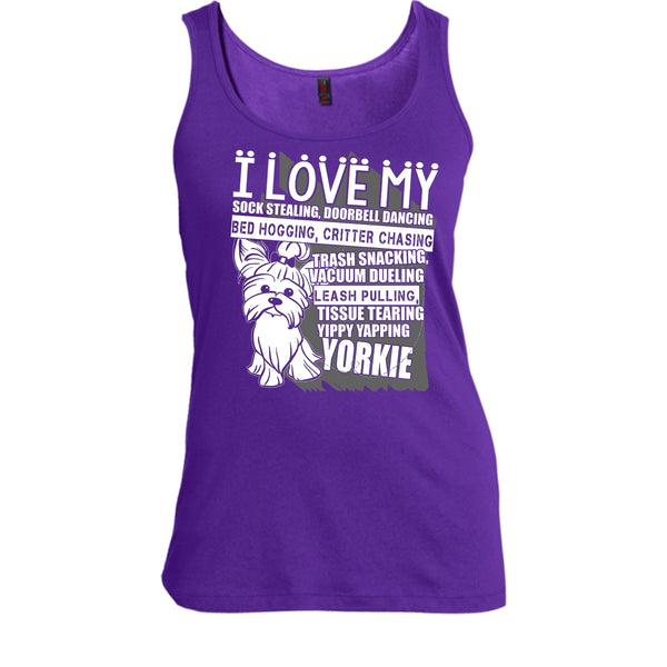 I Love My Sock Stealing T Shirt, Coolest Yorkie T Shirt, Cool T Shirt
