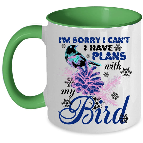 Cute Bird Coffee Mug, I Have Plans With My Bird Accent Mug