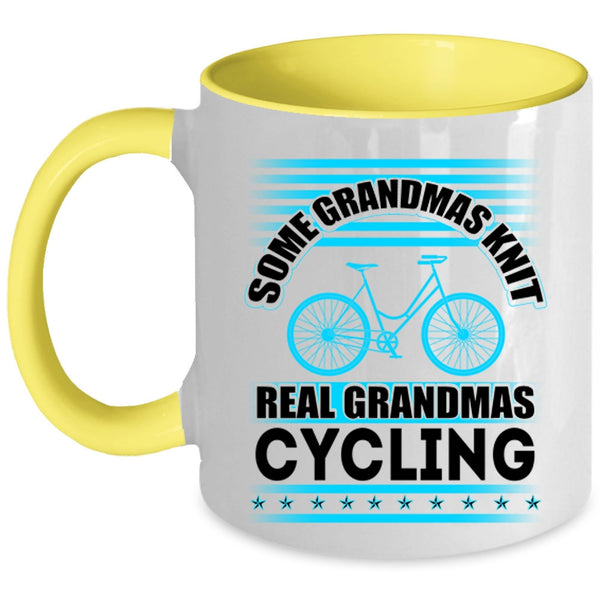 Real Grandmas Cycling Coffee Mug, Some Grandmas Knit Accent Mug