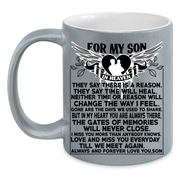 I Love My Son Coffee Mug, For My Son In Heaven Accent Mug