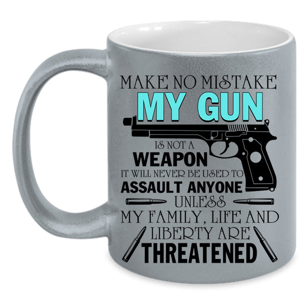 Gift For Dad Coffee Mug, My Family Life And Liberty Accent Mug