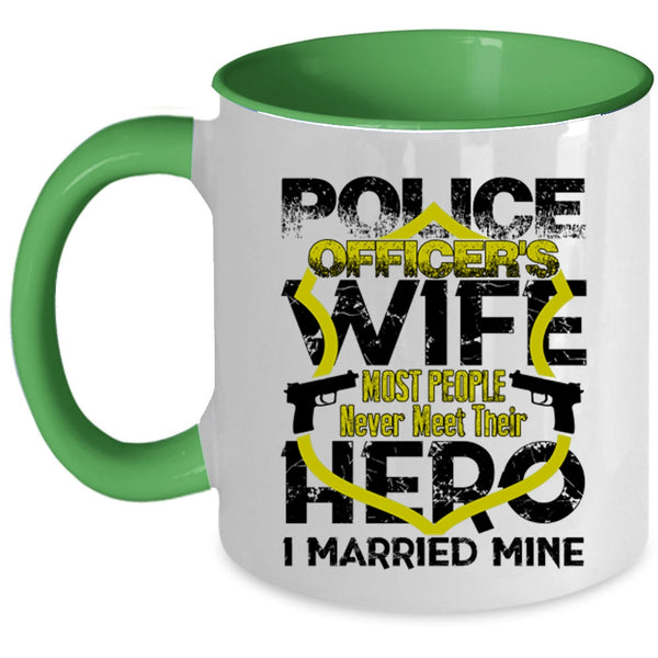 I Married Policeman Coffee Mug, Police Officer's Wife Accent Mug
