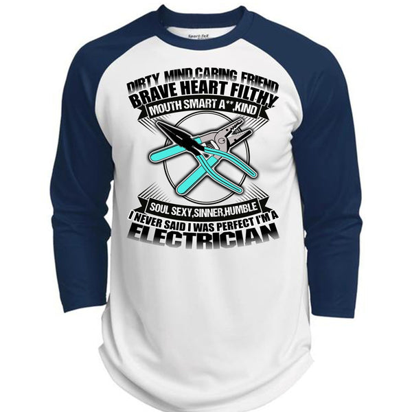 I'm An Electrician T Shirt, Dirty Mind T Shirt, Awesome T-Shirts  (Polyester Game Baseball Jersey)