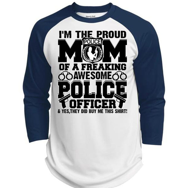 I'm The Proud Police Mom T Shirt, Police Officer T Shirt, Awesome T-Shirts  (Polyester Game Baseball Jersey)