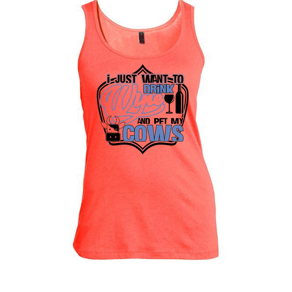 I Just Want To Drink Wine T Shirt, Coolest Cows Lover Tank Top