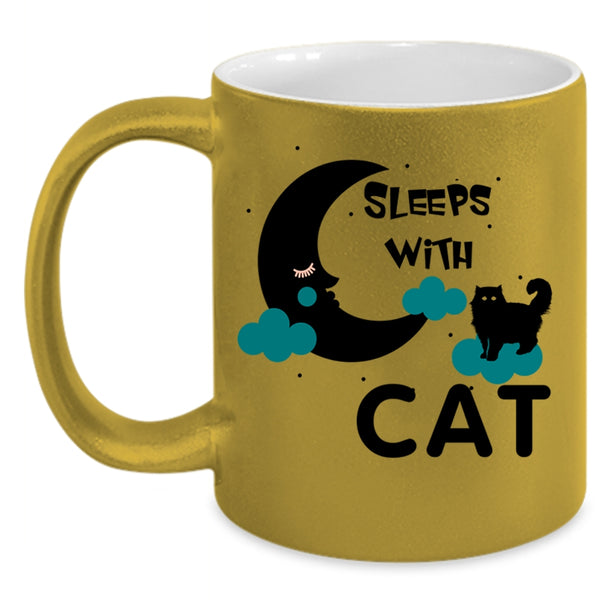 Sleep With Cat Mug, Cool Gift For Cat Lover Cup