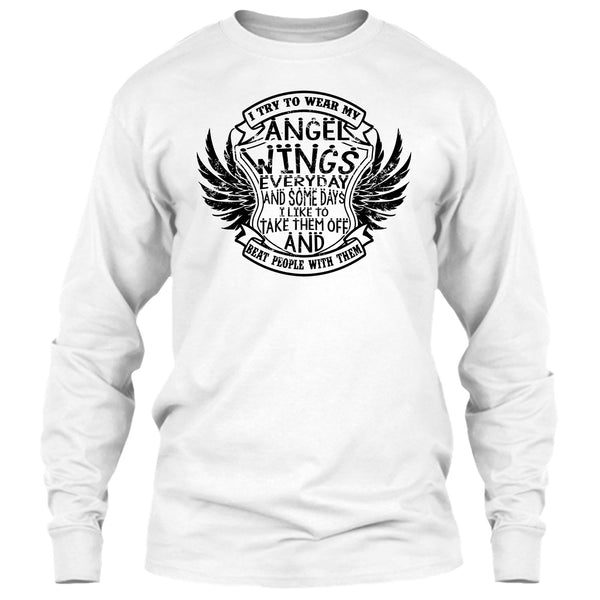 I Try To Wear My Angle Wings T Shirt, Coolest Angels Wings T Shirt