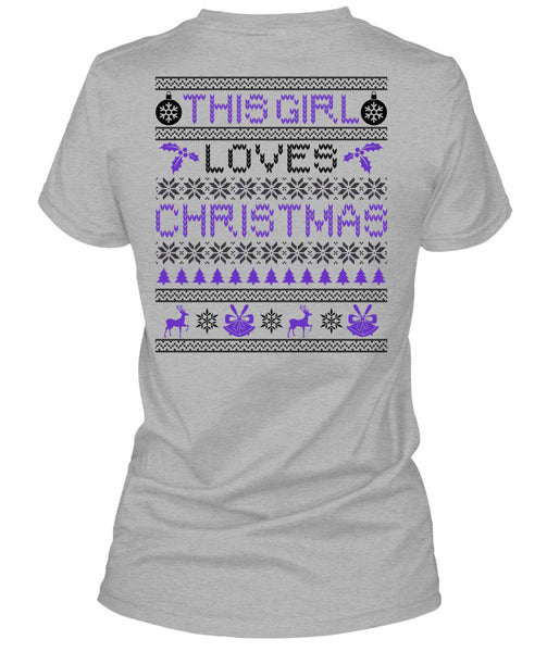 This Girl Loves Christmas T Shirt, Noel Christmas T Shirt