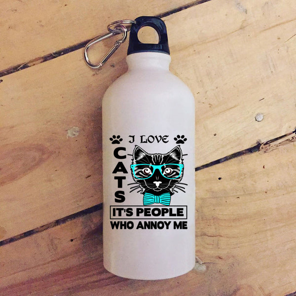 I Love Cats 20 oz Stainless Steel Bottle,Cute Gift For Cat Lovers Outdoor Sports Water Bottle