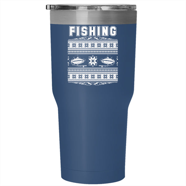 Cool Fishing Tumbler 30 oz Stainless Steel, Funny Christmas Travel Mug