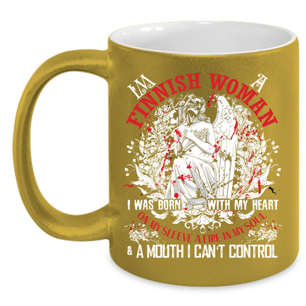 I'm A Finnish Woman Coffee Mug, I Was Born With My Heart Coffee Cup