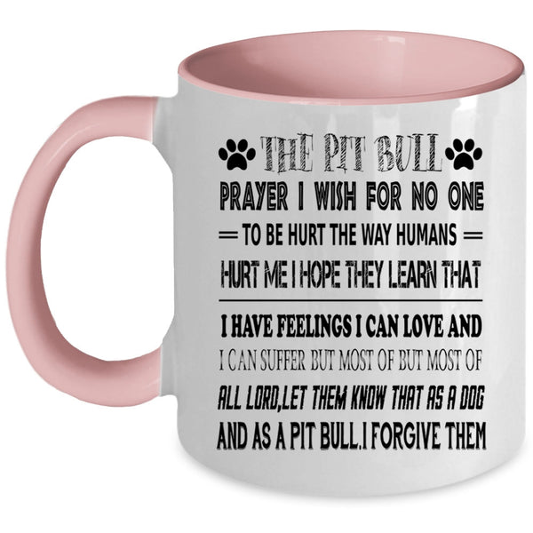 Cool Gift For Pit Bull Lovers Coffee Mug, The Pit Bull Prayer Accent Mug