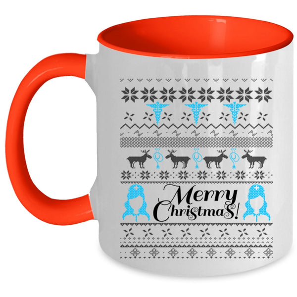 Christmas Gift For Nurse Coffee Mug, Merry Christmas Accent Mug