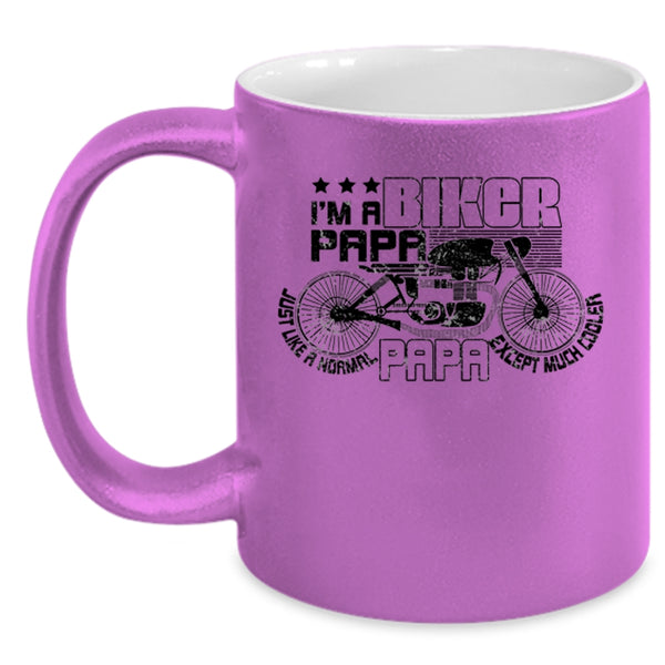 Awesome Biker Papa Coffee Mug, I'm A Biker Papa Accent Mug