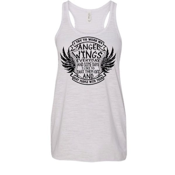 I Try To Wear My Angle Wings T Shirt, Coolest Angels Wings Tank Top