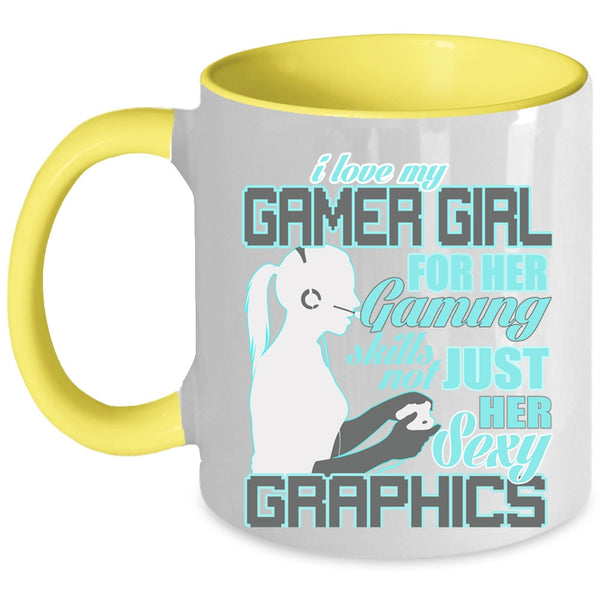 Cool Gaming Coffee Mug, I Love My Gamer Girl Accent Mug
