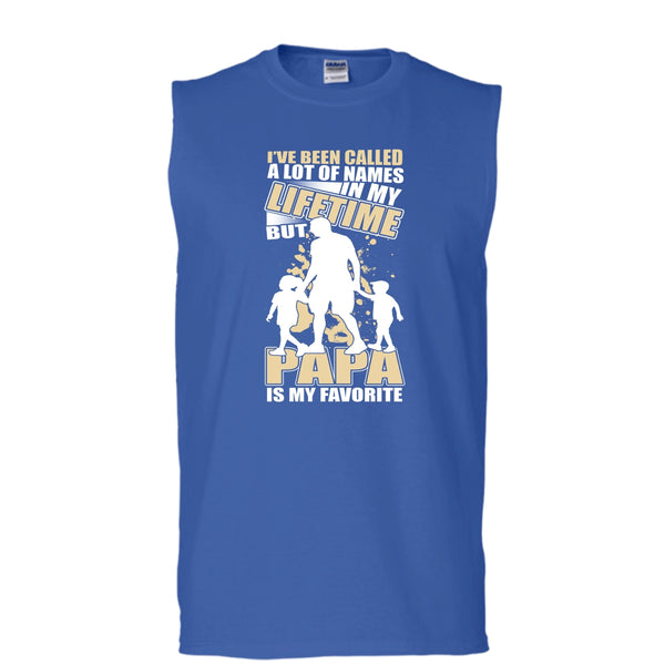Father's Day Gift T Shirt, Papa Is My Favorite Name T Shirt, Cool T Shirt (Men's Cotton Sleeveless)