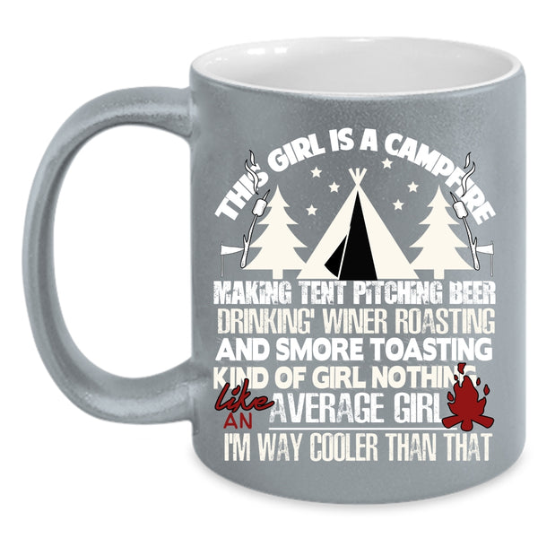 This Girl Is A Campfire Coffee Mug, Cool Gift For Daughter Coffee Cup