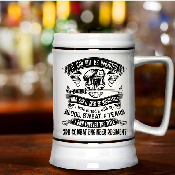 Cool Engineers Beer Stein 22oz, 3RD Combat Engineer Regiment Beer Mug