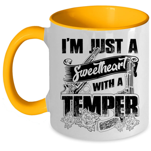 Cool Couple Coffee Mug, I'm Just A Sweetheart With A Temper Accent Mug
