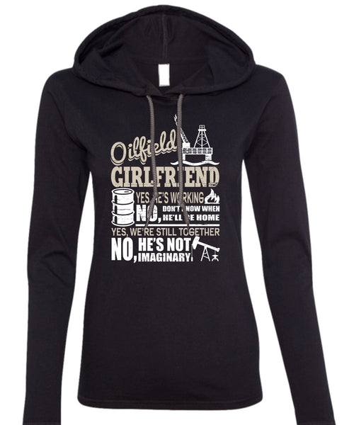 Oilfield Girlfriend T Shirt, I Love Oilfield T Shirt (Anvil Ladies Ringspun Hooded)