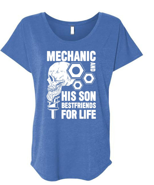 Mechanic And His Son Best Friend T Shirt, Being A Mechanic T Shirt, Cool Shirt (Ladies' Triblend Dolman Sleeve)