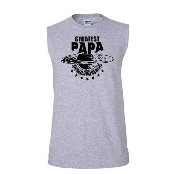 Greatest Papa In The Universe T Shirt, Gift For Papa Tank Top (Men's Cotton Sleeveless)