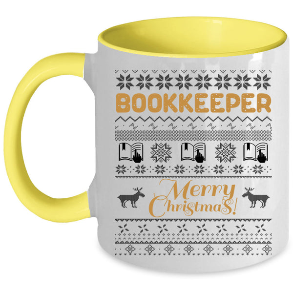 Merry Christmas Coffee Mug, Bookkeeper Accent Mug
