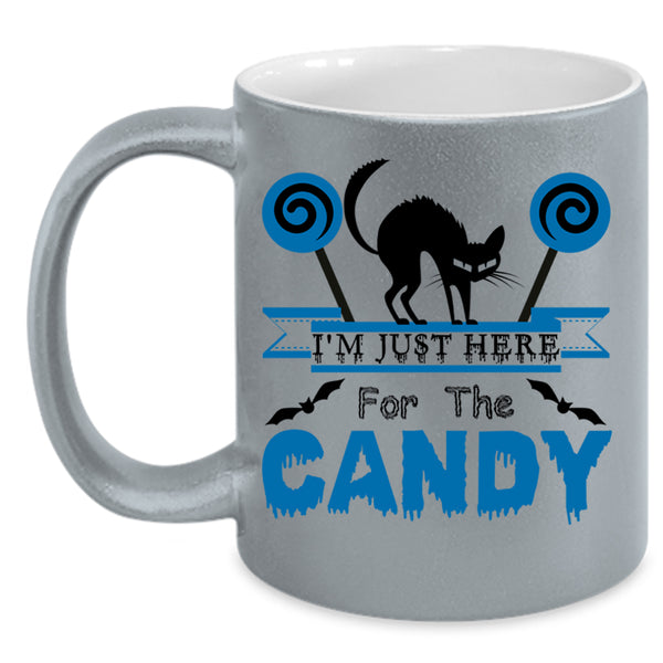 Cute Cats Coffee Mug, I'm Just Here For The Candy Accent Mug