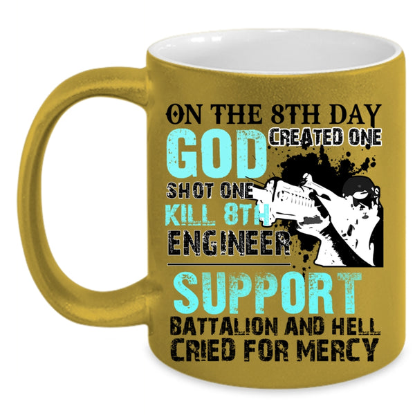 Cool Engineers Coffee Mug, On The 8th Day Created Engineer Accent Mug
