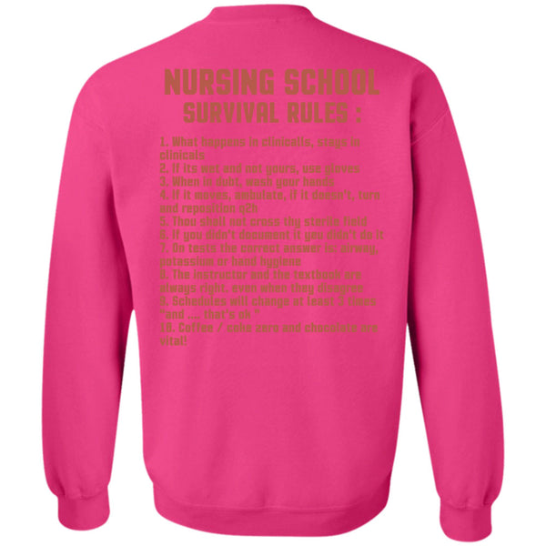Being A Nurse T Shirt, Nursing School Survival Rules Sweatshirt