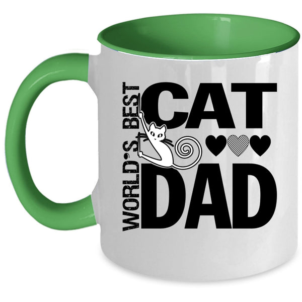Cool Cat Dad Coffee Mug, World's Best Cat Dad Accent Mug