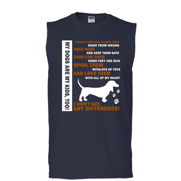 My Dogs Are My Kids Shirt, Love Them With All Of My Heart Shirt (Men's Cotton Sleeveless)