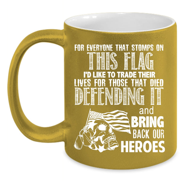 Cool American Flag Coffee Mug, Funny Gift For Veterans Coffee Cup