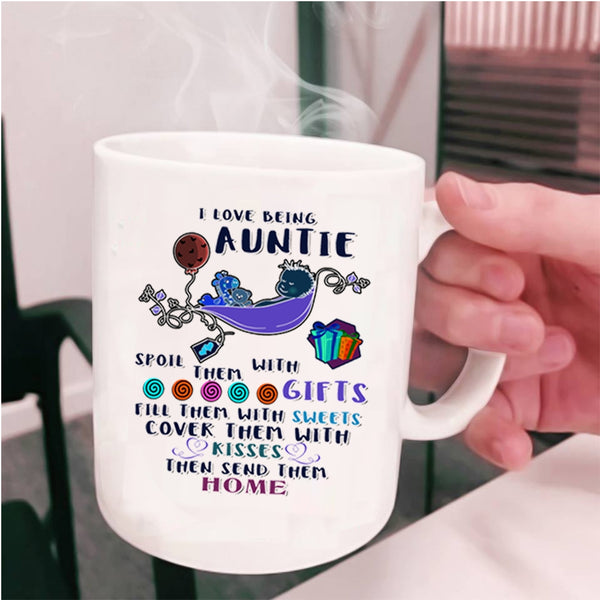 Cute Gift For Auntie Coffee Mug, I Love Being Auntie Cup