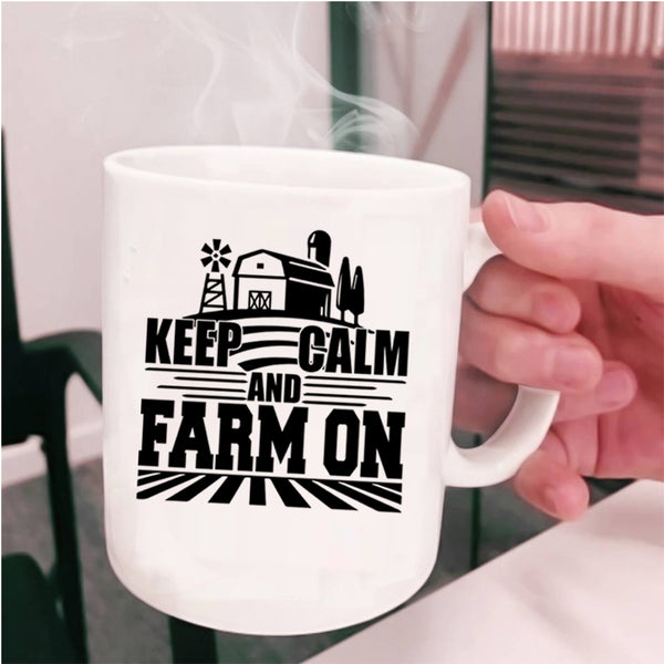 Cool Farming Coffee Mug, Keep Calm And Farm On Cup