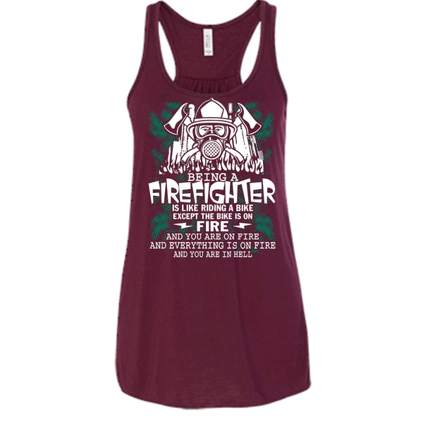 Being A Firefighter Is Like Riding A Bike T Shirt, Coolest Firerfighter T Shirt, Cool T Shirt