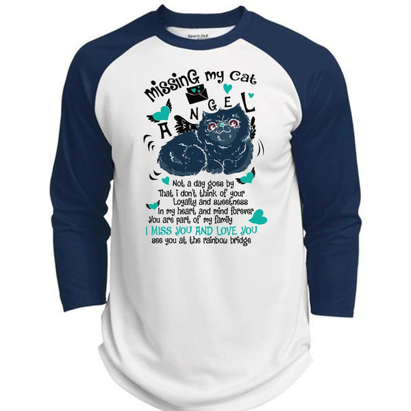 Missing My Cat Angel T Shirt, I Love My Cat T Shirt, Awesome T-Shirts  (Polyester Game Baseball Jersey)
