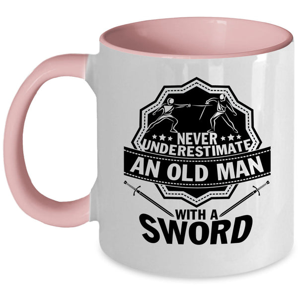 Best Grandpa Ever Coffee Mug, An Old Man With Sword Accent Mug