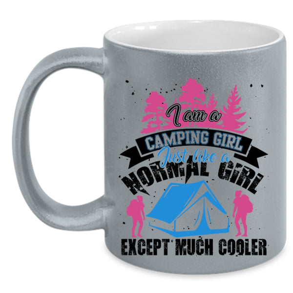 Funny Camping Girls Coffee Mug, I Am A Camping Girl Accent Mug
